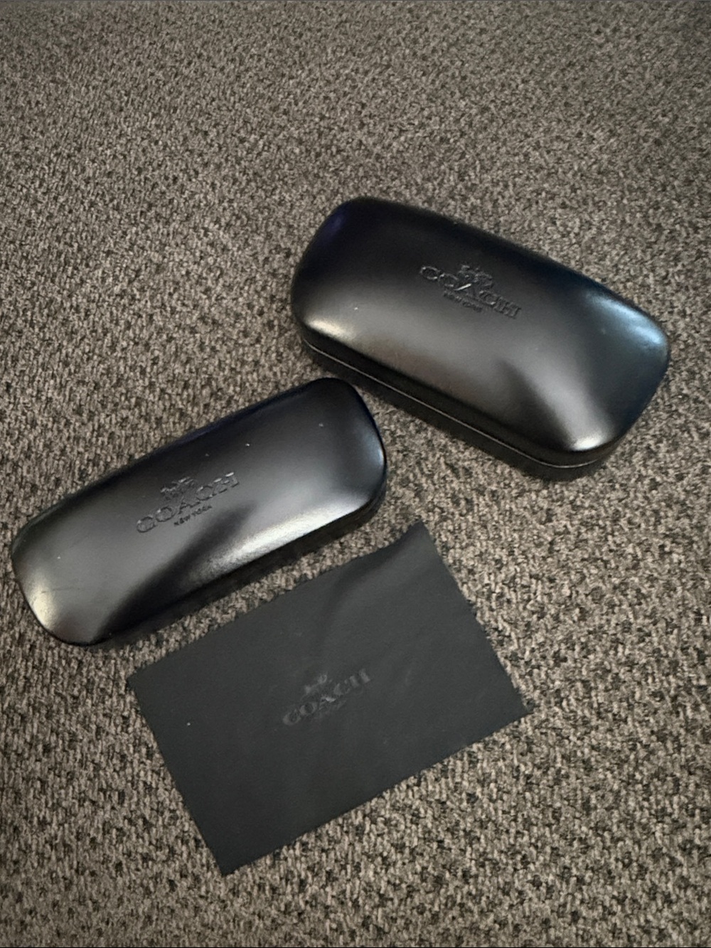 2 Coach Black Hard Eyewear Cases with Dust Cloth